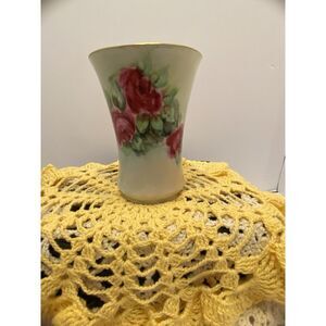 J & C Vintage‎ Porcelain Handpainted Vase 4 1/2" Signed By Artist Belgium Rare